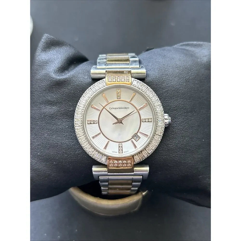 Catherine Malandrino Silver And Rose Gold Tone Women’s Quartz Watch